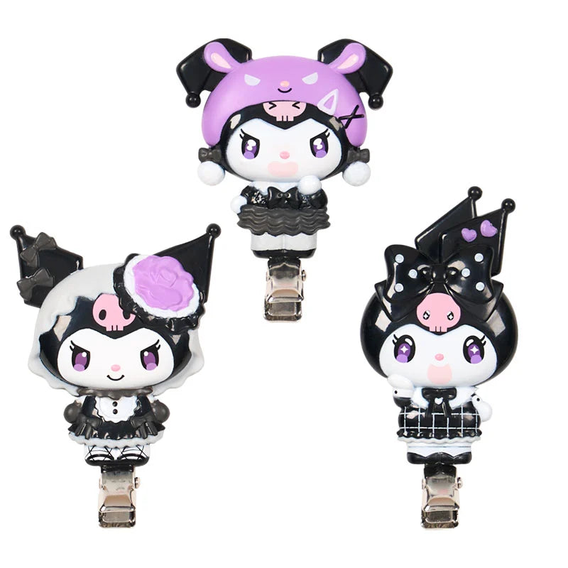 Sanrio Kurom Bangs clip  (Black Kuromi Mode)