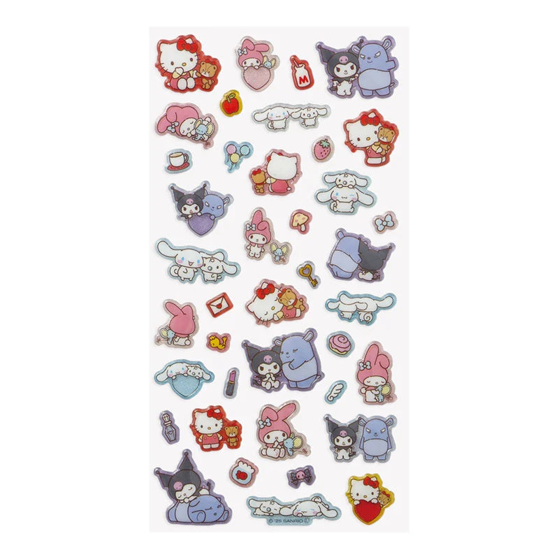 Sanrio Characters  Resin filling Sticker with glitter (Always together)