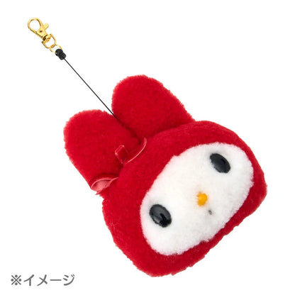 Sanrio My melody  Face-shaped pass case (red check)