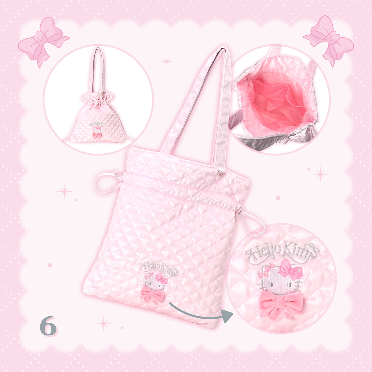 Sanrio Hello Kitty Drawstring tote bag (Hello Kitty’s favorite)