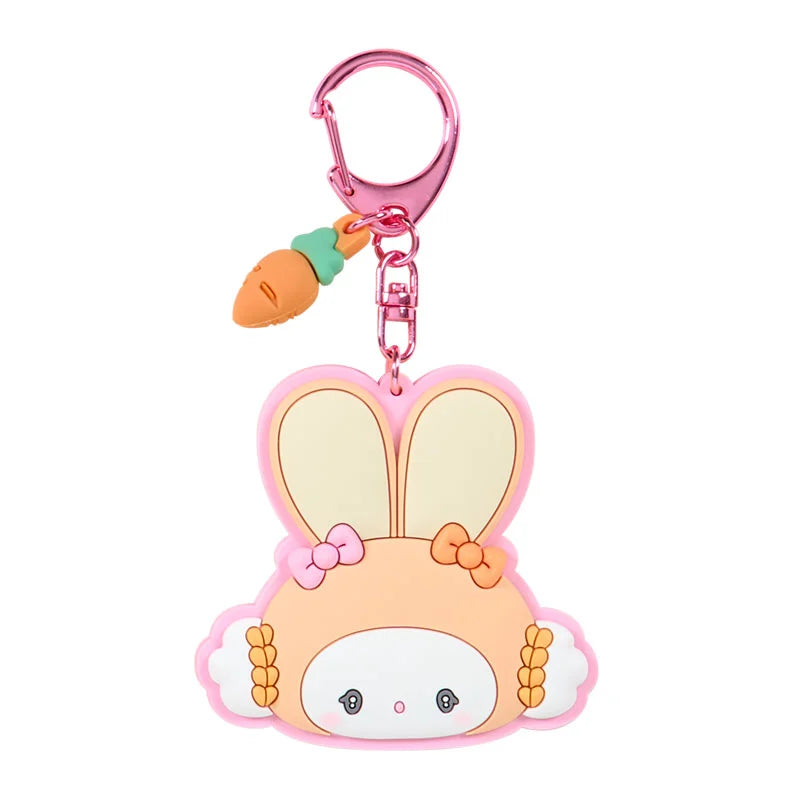 Sanrio Mirror rubber keychain Blind Box (Fluffy Ear Bunny Club)