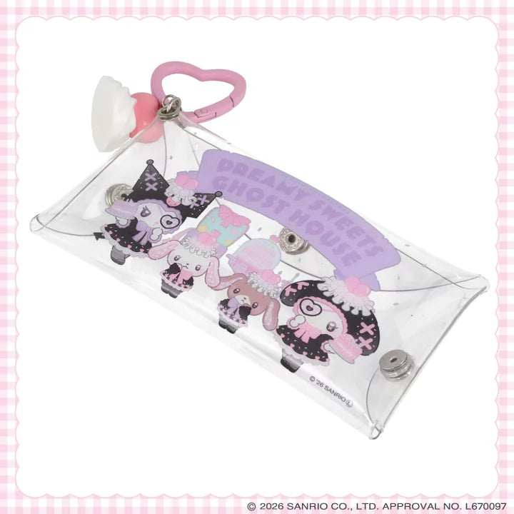 Sanrio multi-pouch with whipped cream charm (Dreamy Sweet Ghost House)