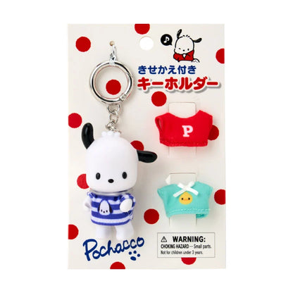 Sanrio Pochacco Keychain with change of clothes (Okigae design)