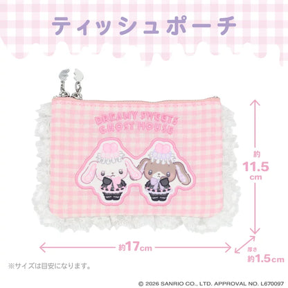 Sanrio Gingham check tissue pouch (Dreamy Sweet Ghost House)