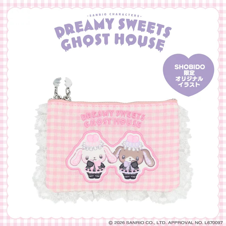 Sanrio Gingham check tissue pouch (Dreamy Sweet Ghost House)