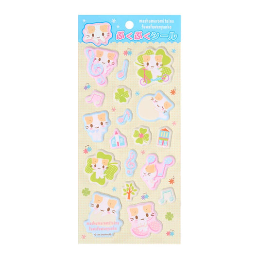 Sanrio Mashumaromitaina fuwa fuwa nyanko Puffy Sticker