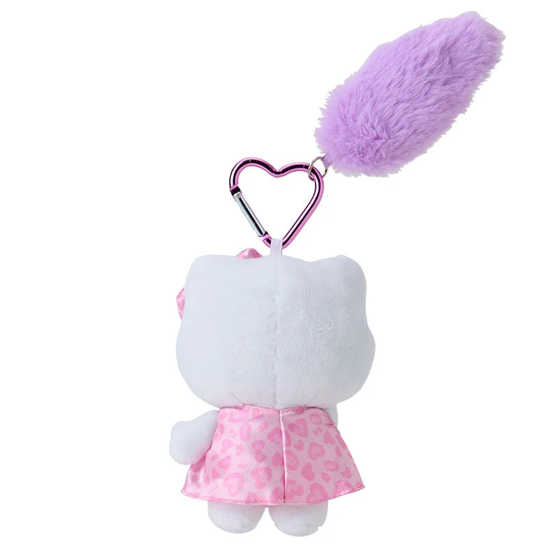 Sanrio Hello Kitty Mascot keychain with tail (leopard) pink