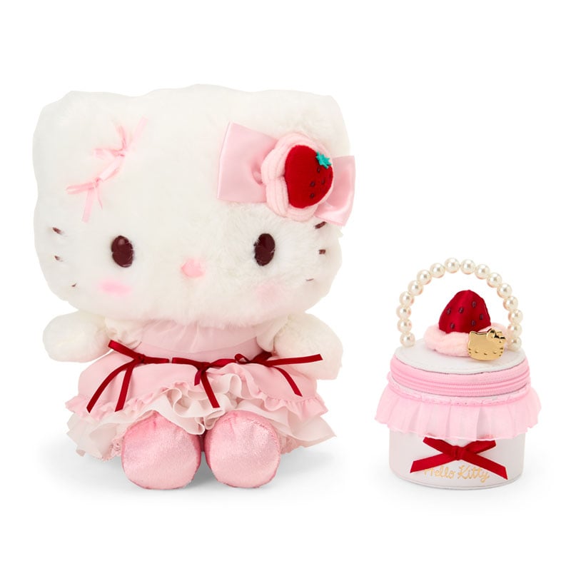 Sanrio Stuffed toy & accessory case set (Strawberry whipped cake)