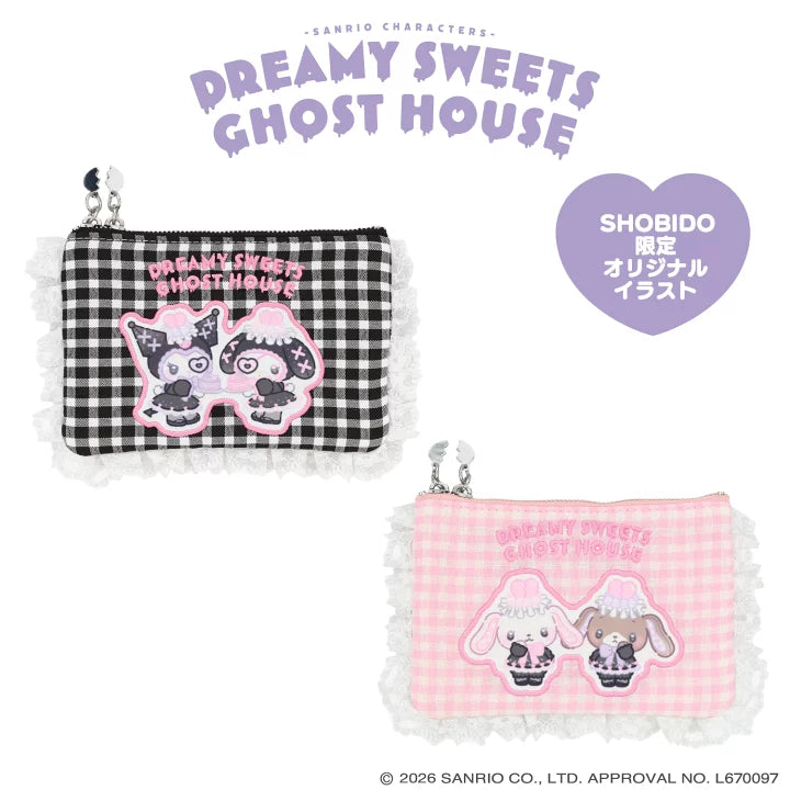 Sanrio Gingham check tissue pouch (Dreamy Sweet Ghost House)