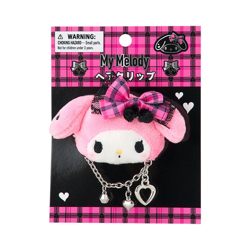 Sanrio Face-shaped Hair Clips (Sweet Rock 'n' Check)