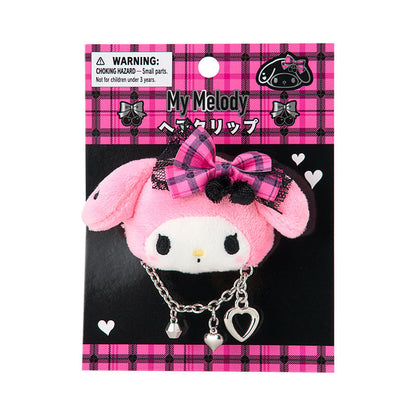 Sanrio Face-shaped Hair Clips (Sweet Rock 'n' Check)