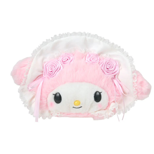 Sanrio My Melody Face-shaped pouch (white frill)