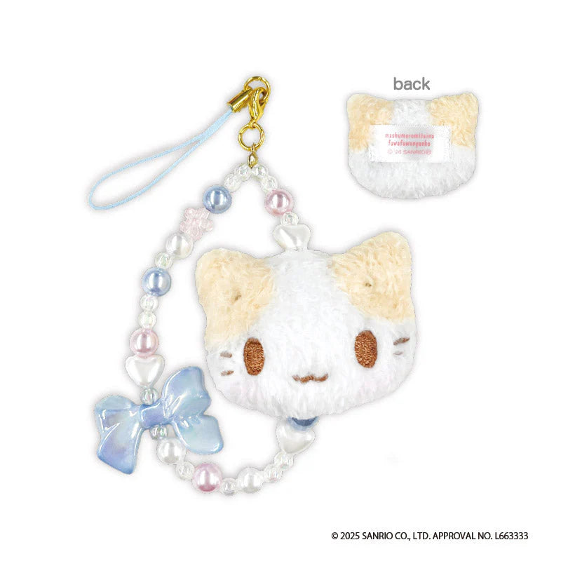 [PREORDER] Sanrio Mashumaromitaina fuwa fuwa nyanko Face mascot strap