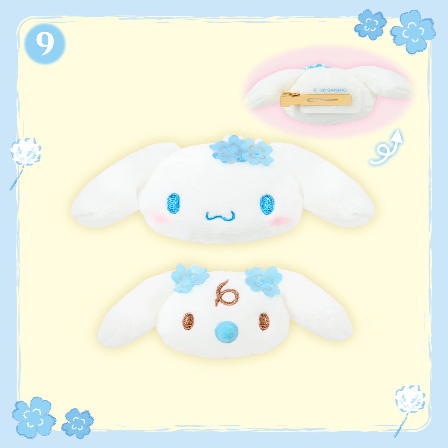Sanrio Cinnamoroll Hair clip set (Light Blue Clover)