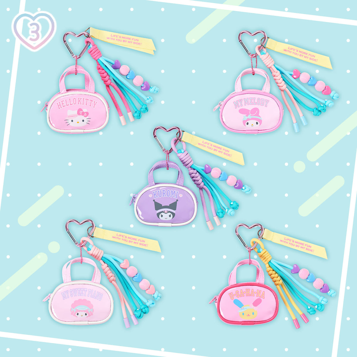 Sanrio Charm with Mini Pouch Blind Box (Sanrio Girls’ Tennis Club)