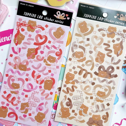 Bear X Ribbon Sticker