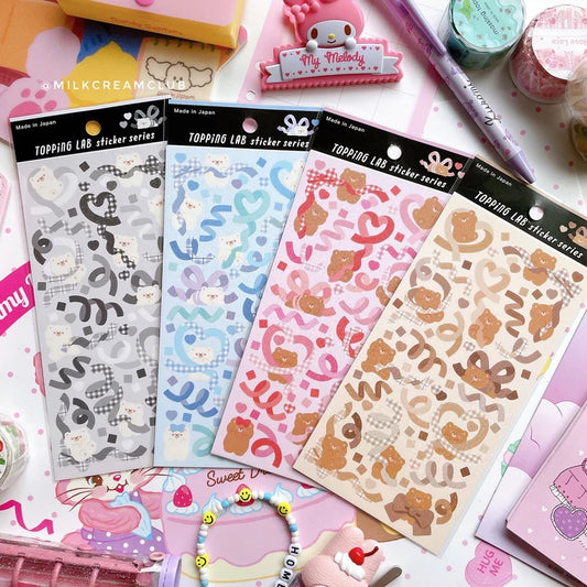 Bear X Ribbon Sticker