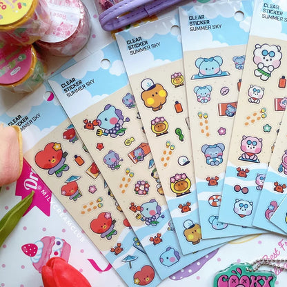 BT21 Summer Sky Clear Sticker