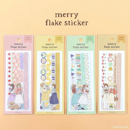 Merry Flake Sticker(8designs x 2)