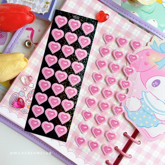 PINK HEART DECO STICKER