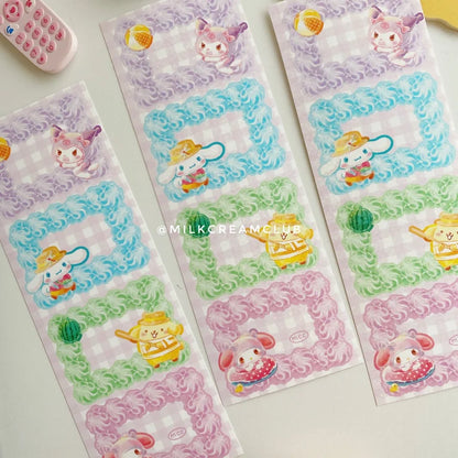 Sanrio Characters Cream Frame Sticker
