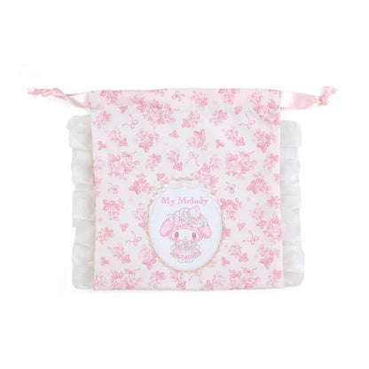 Sanrio My Melody Drawstring Bag (white strawberry tea time)