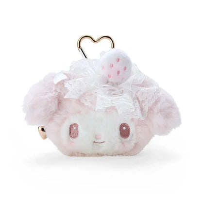 Sanrio My Melody  Face-shaped pouch (white strawberry tea time)